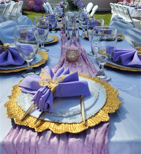 Reception decor with polished table styling
